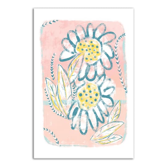 Bright Funky Florals Canvas Wall Art